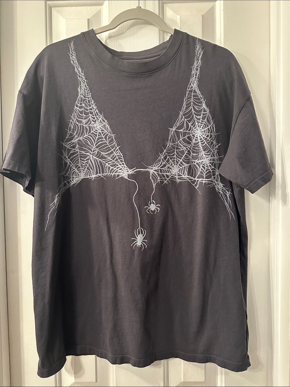 American Eagle Outfitters Black Graphic Spiderweb Tee